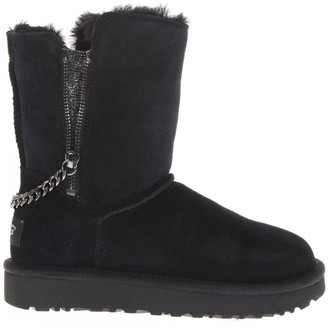 UGG Black Leather Classic Ankle Boots - ShopStyle