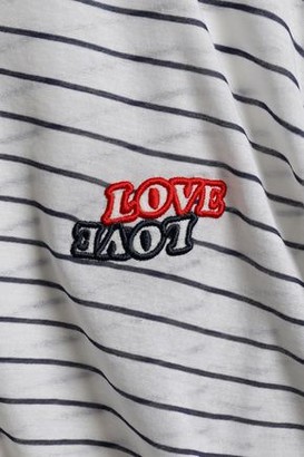 Zoe Karssen Love Love Appliqued Striped Cotton-jersey T-shirt