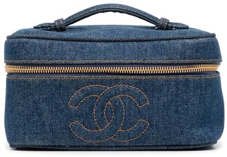 Chanel Pre Owned 1997 CC stitch denim vanity handbag