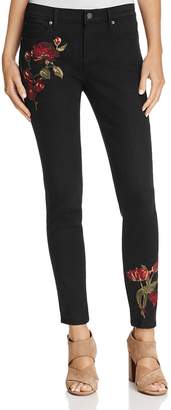 Aqua Embroidered Skinny Jeans in Black - 100% Exclusive