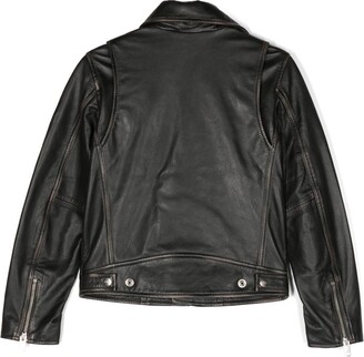 Diesel Kids Garrett biker leather jacket