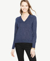 Thumbnail for your product : Ann Taylor Metallic Shimmer V-Neck Sweater