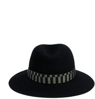 Maison Michel Black Green Henrietta Bondage Fedora Hat