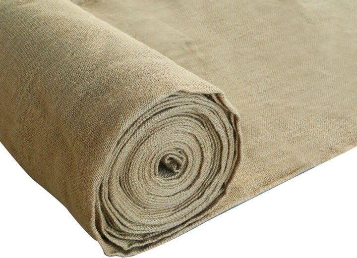 Wellco 6.6 x 75 ft. Gardening Burlap Roll - Natural Burlap Fabric for Weed Barrier, Tree Wrap Burlap, Rustic Party Decor