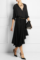 Thumbnail for your product : Lanvin Asymmetric frayed wool-blend tweed skirt