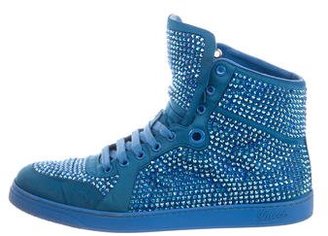 Gucci Coda Crystal Embellished High-Top Sneakers