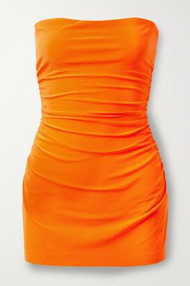 Strapless Gauze Dress by Elan - Orange - Miss Monroe Boutique
