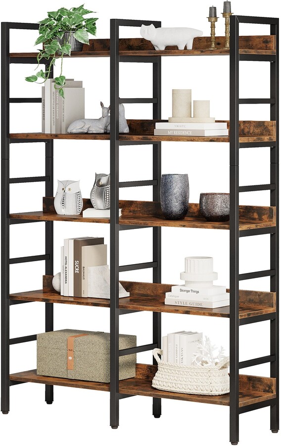 Farfarview 5Tier Bookshelf 71”H x 47”W Tall Etagere Bookcase, Free