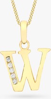 Thumbnail for your product : IBB 9ct Gold Cubic Zirconia Initial Pendant Necklace