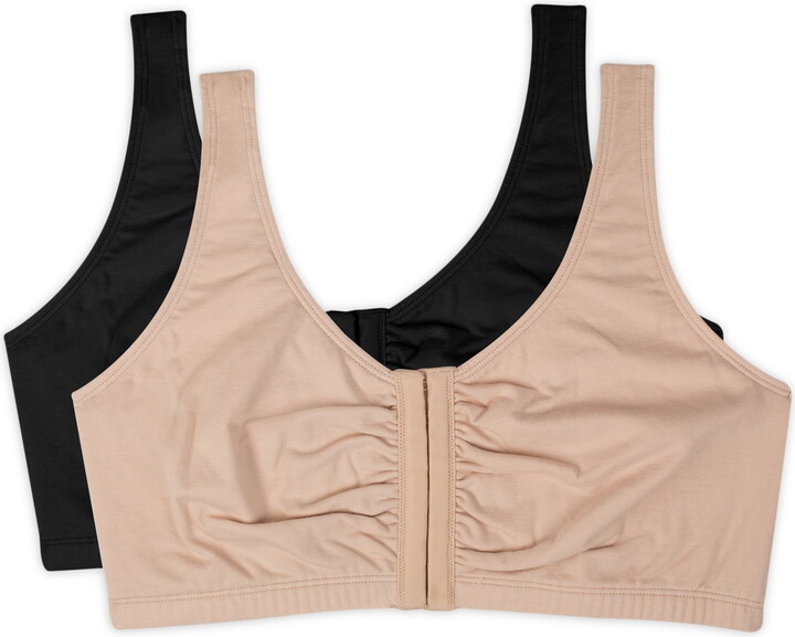 Fruit of The Loom Women’s Comfort Front Close Cotton Sports Bra, 2 Pack