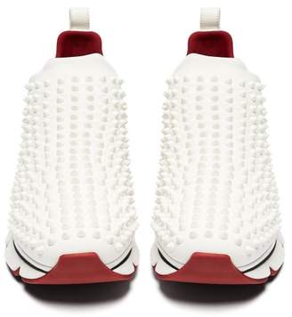 Christian Louboutin Spike Sock Studded Low-top Trainers - Womens - White