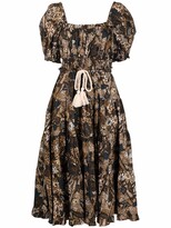 Thumbnail for your product : Ulla Johnson Abstract-Print Midi Dress
