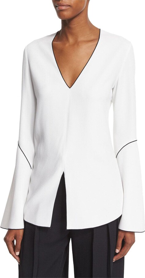 Derek Lam Women's Split Hem Blouse, White