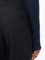Thumbnail for your product : Jil Sander Mattia Flared Wide-leg Cotton Trousers - Navy
