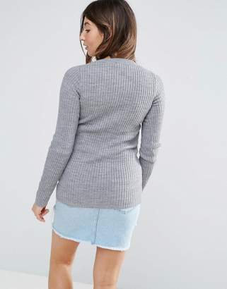 ASOS Maternity Jumper With Crew Neck In Rib