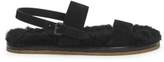 Thumbnail for your product : Saint Laurent Noe Nu Peids Shearling-Lined Leather Sandals