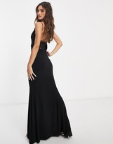 Thumbnail for your product : Club L London Club L slinky cowl back maxi dress in black