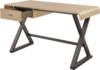 HOME FURNITURE Danton Gold Aluminum Rectangular Writing Desk