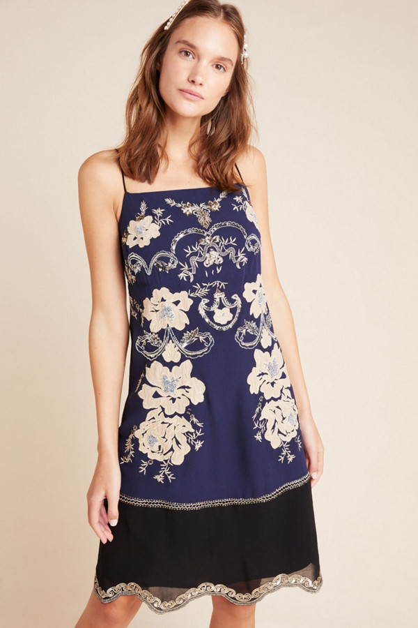 tanzine embroidered midi dress