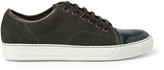 Thumbnail for your product : Lanvin Suede and Patent-Leather Low Top Sneakers