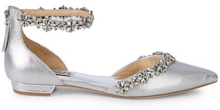 badgley mischka vivien ankle strap flats