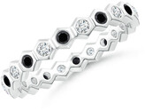 Thumbnail for your product : Natori Indochine 14k Hexagon Black & White Diamond Stacking Eternity Band Ring
