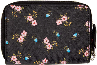 Givenchy Black Mini Zip Hibiscus Wallet
