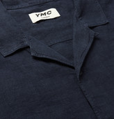Thumbnail for your product : YMC Malick Camp-collar Linen Shirt - Blue