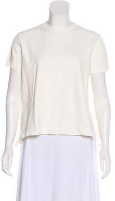 Valentino Lace-Accented Short Sleeve Blouse Lace-Accented Short Sleeve Blouse