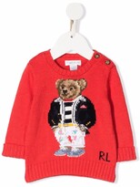 Thumbnail for your product : Ralph Lauren Kids Polo Bear-knit jumper