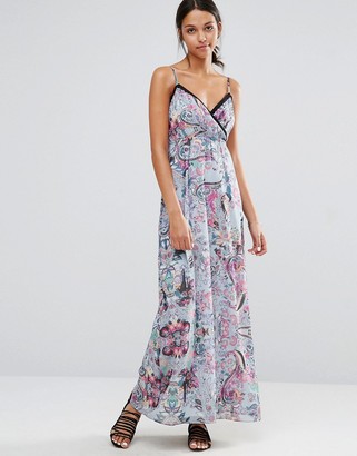 Yumi Floral Cami Maxi Dress With Cut Outs