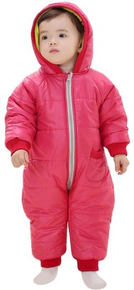 Aivtalk Pure Color 3 Layer Infant Baby Toddler Winter Romper Wadded Jacket, Large