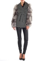 Thumbnail for your product : Band Of Outsiders Peacoat with Fur Sleeves