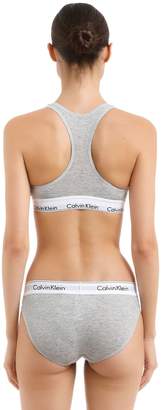 Calvin Klein Underwear Logo Band Cotton Jersey Sports Bra