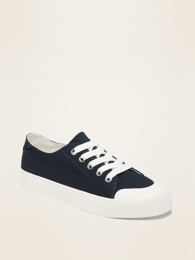 navy platform sneakers