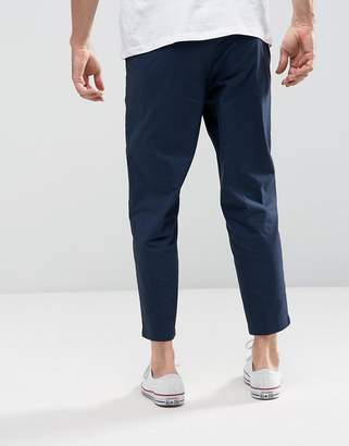 Kiomi Slim Fit Cropped Chino In Navy
