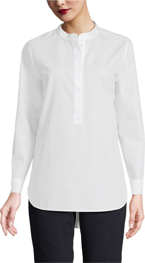 Lands' End Women's No Iron Banded Collar Popover Shirt