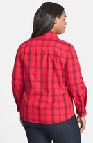 Thumbnail for your product : Foxcroft 'Fall Plaid' Cotton Blend Shirt (Plus Size)