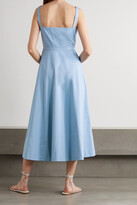 Thumbnail for your product : Saloni Fara Stretch-cotton Midi Dress - Blue