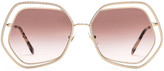 Thumbnail for your product : Miu Miu La Mondaine Sunglasses in Gold & Brown | FWRD