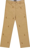 Thumbnail for your product : Polo Ralph Lauren Kids Embroidered cotton chinos