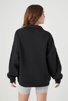 Thumbnail for your product : Forever 21 Women's Vermont Graphic Half-Zip Pullover in Black Medium