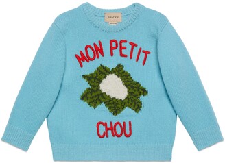 Gucci Children's wool sweater with cauliflower embroidery