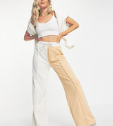 Thumbnail for your product : South Beach spliced wide leg joggers in sand