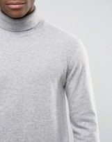 Thumbnail for your product : ASOS Cashmere Roll Neck Sweater in Gray