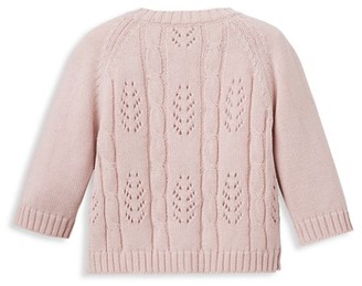 Elegant Baby Baby Girl's Leaf Cable Cardigan