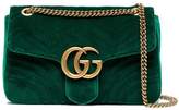 Gucci green Marmont velvet shoulder bag