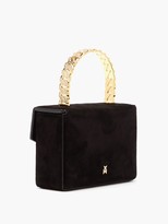Thumbnail for your product : Amina Muaddi Pernille Crystal-handle Mini Suede Box Bag - Black