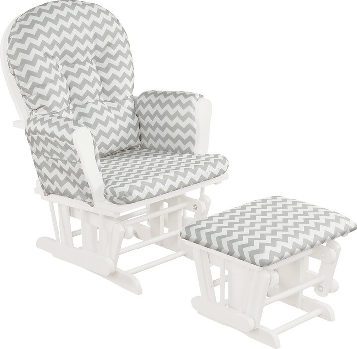 Tangkula Rocking Chair Baby Nursery Chair Glider with Ottoman &Storage