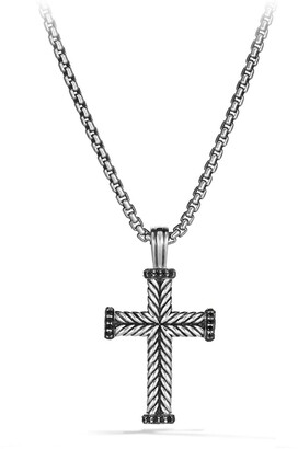 David Yurman Chevron Cross Pendant with Black Diamonds